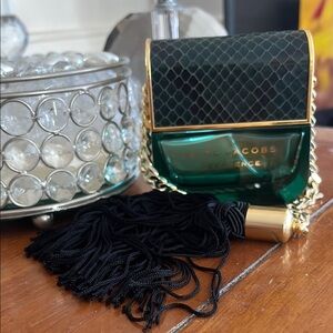 Marc Jacobs Green and Gold Fragrance Bottle